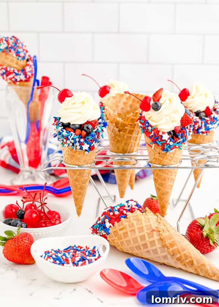 A tray of freshly made Cheesecake Stuffed Waffle Cones, ready to serve.