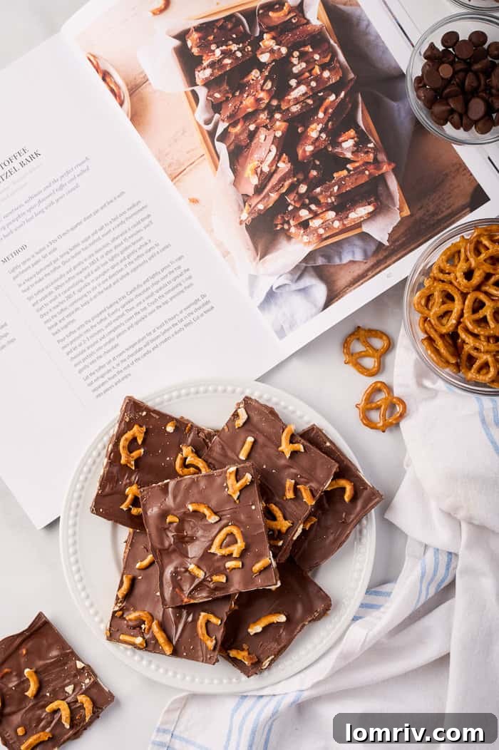 Pumpkin bark alongside an open Half & Half magazine, ready to be enjoyed as a perfect fall treat.