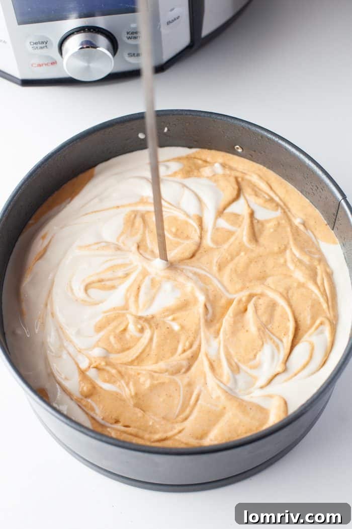 Pumpkin cheesecake batter.