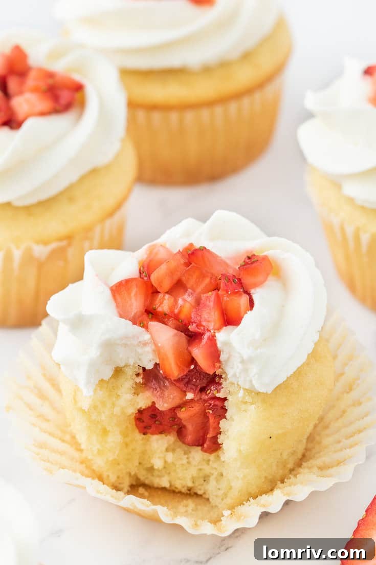 Strawberry shortcake cupcakes.