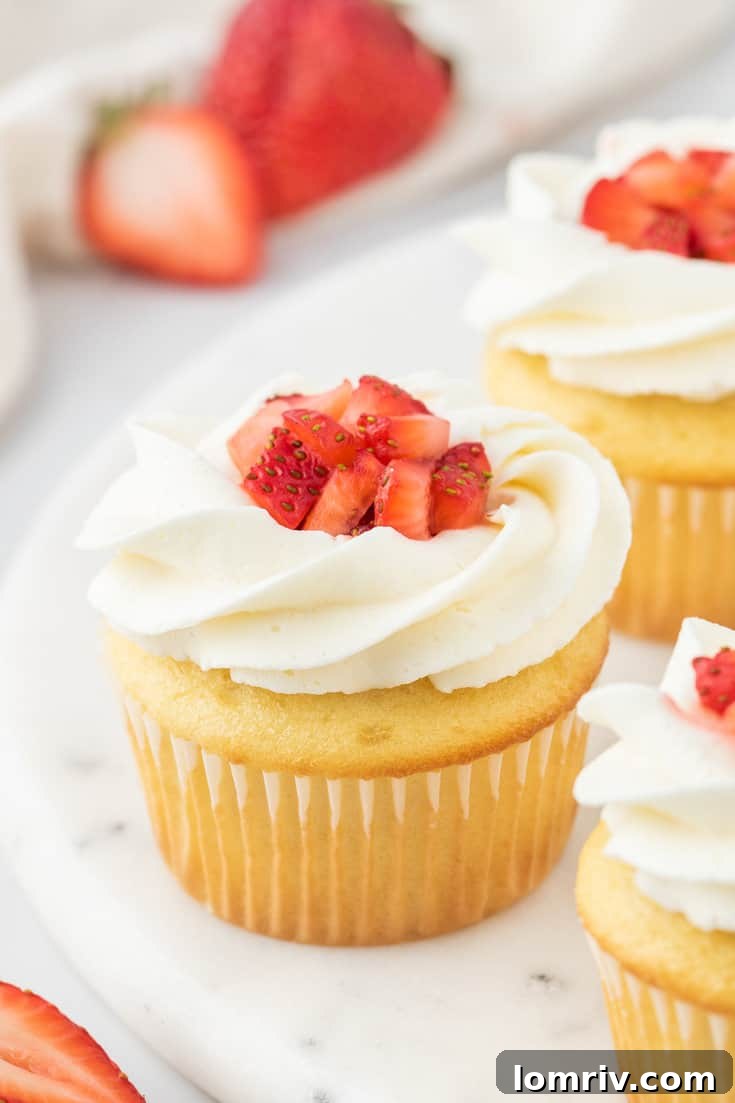 Strawberry shortcake cupcakes.