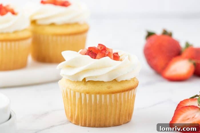 Strawberry shortcake cupcakes.