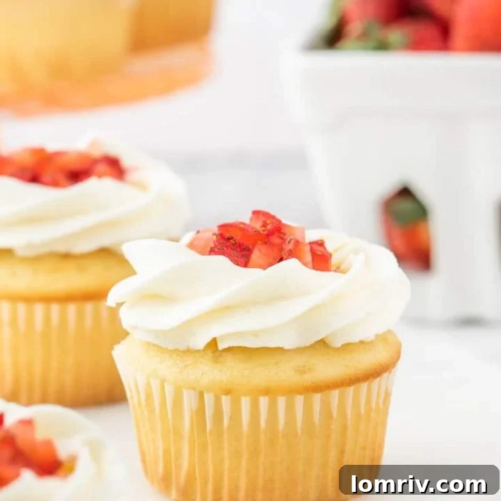 Strawberry shortcake cupcakes.