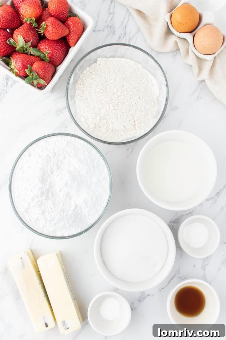Strawberry shortcake cupcake ingredients.