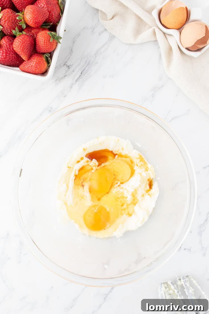 Add the eggs to the bowl.