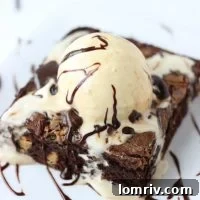Hot Fudge Peanut Butter Swirl Brownie Sundae recipe image