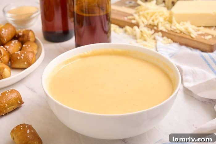 Beer cheddar cheese dip