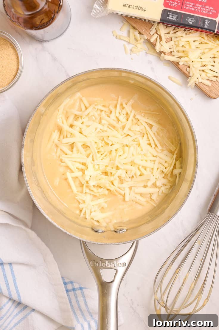 Making beer cheddar cheese dip.