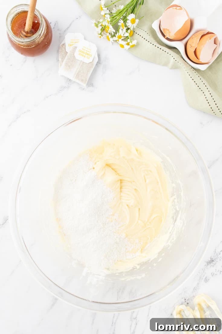 Adding in flour.
