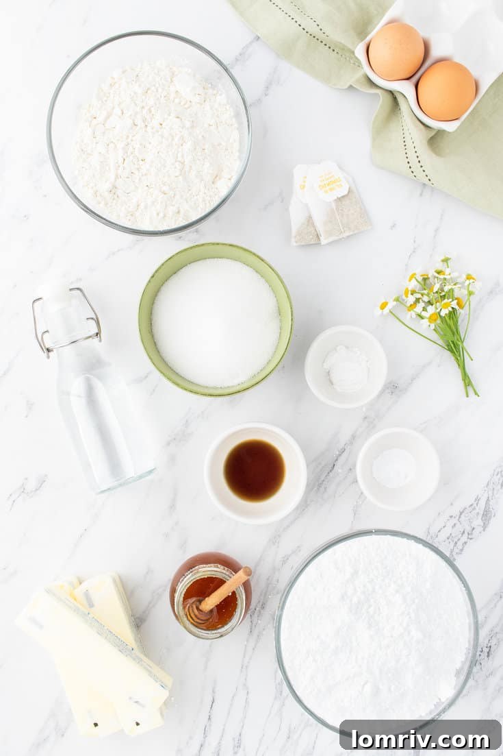 Chamomile cupcake ingredients
