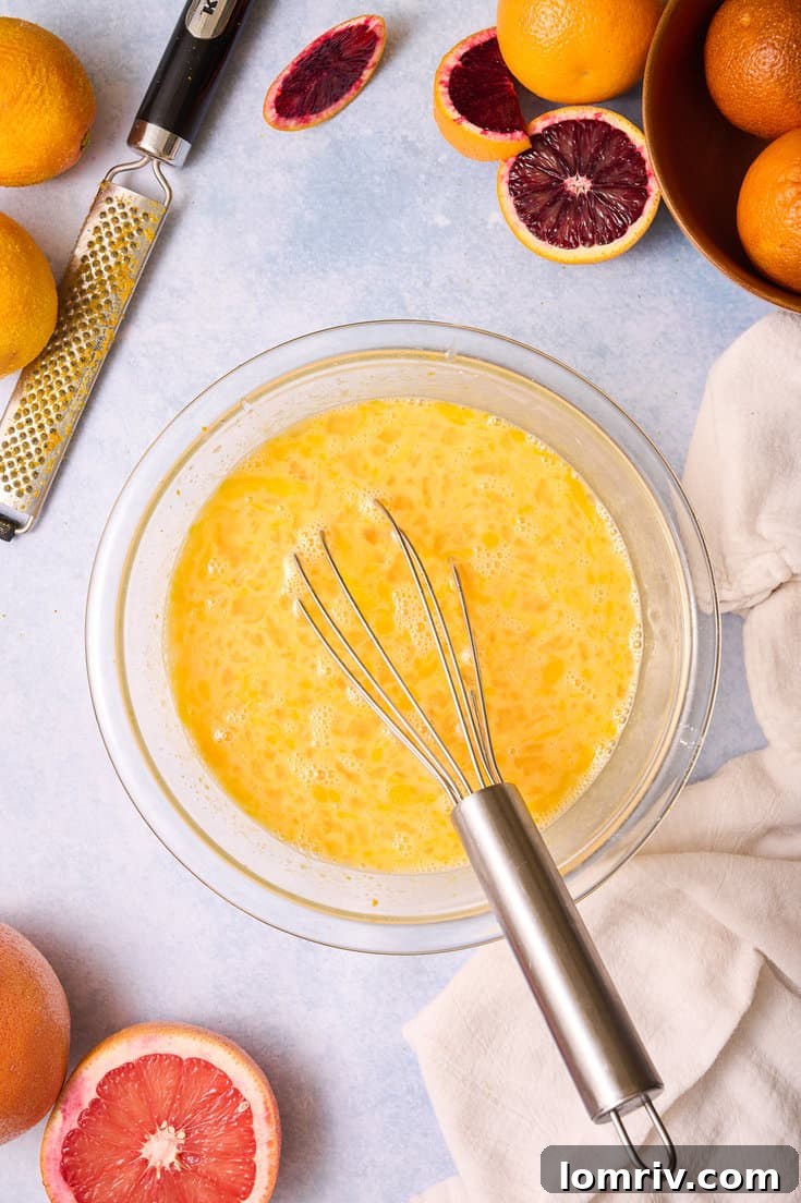Whisking the custard filling.