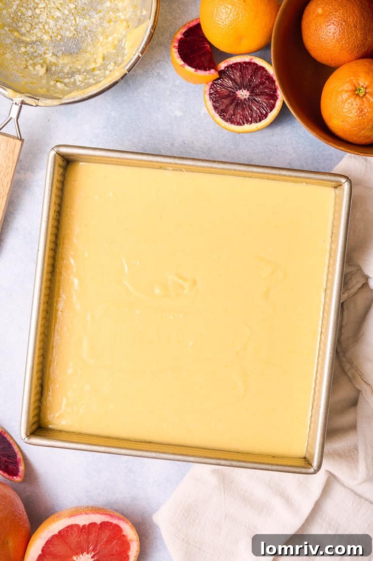 Unbaked grapefruit bars.