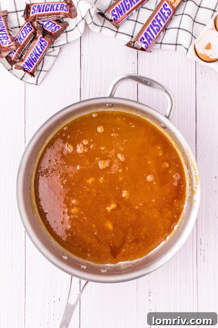 Making caramel for Snickers Cupcakes.
