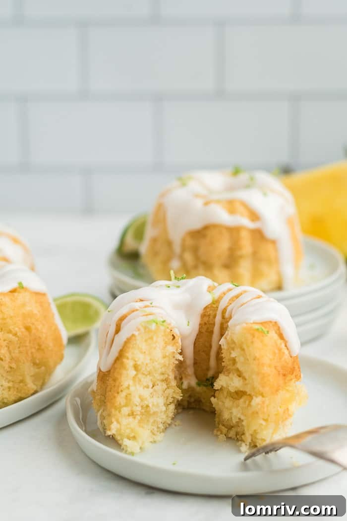 Final Shot of Mini Pineapple Lime Mojito Cakes