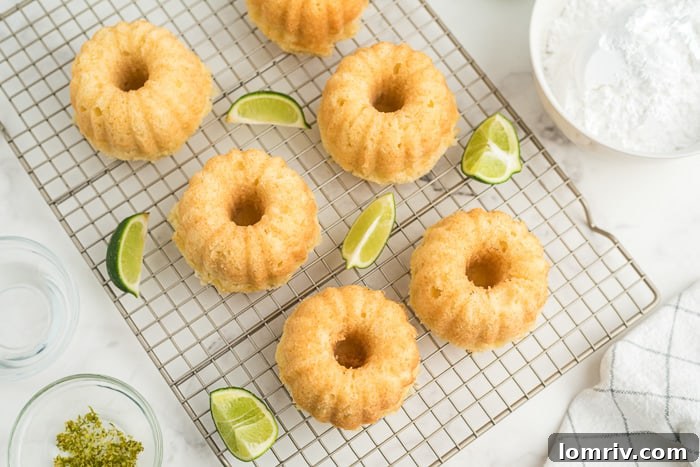 Glazed Mini Pineapple Lime Mojito Cakes