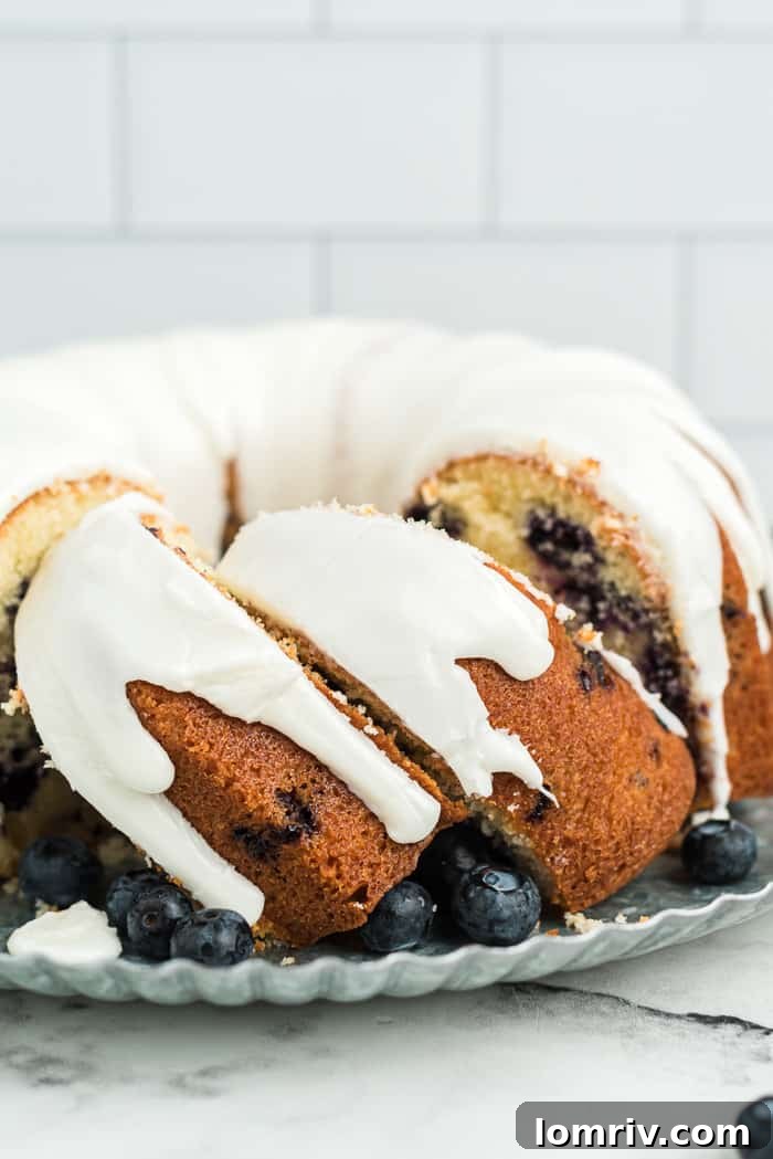 Blueberry Buttermilk Bundt Cake with Lemon Glaze