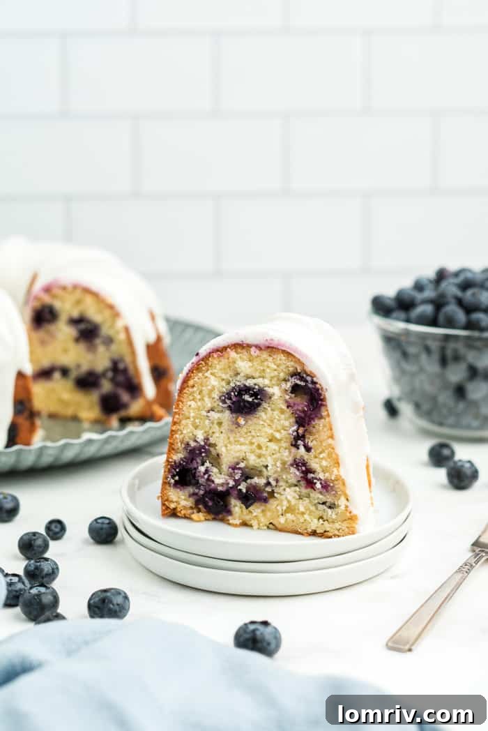 Blueberry Buttermilk Bundt Cake with Lemon Glaze