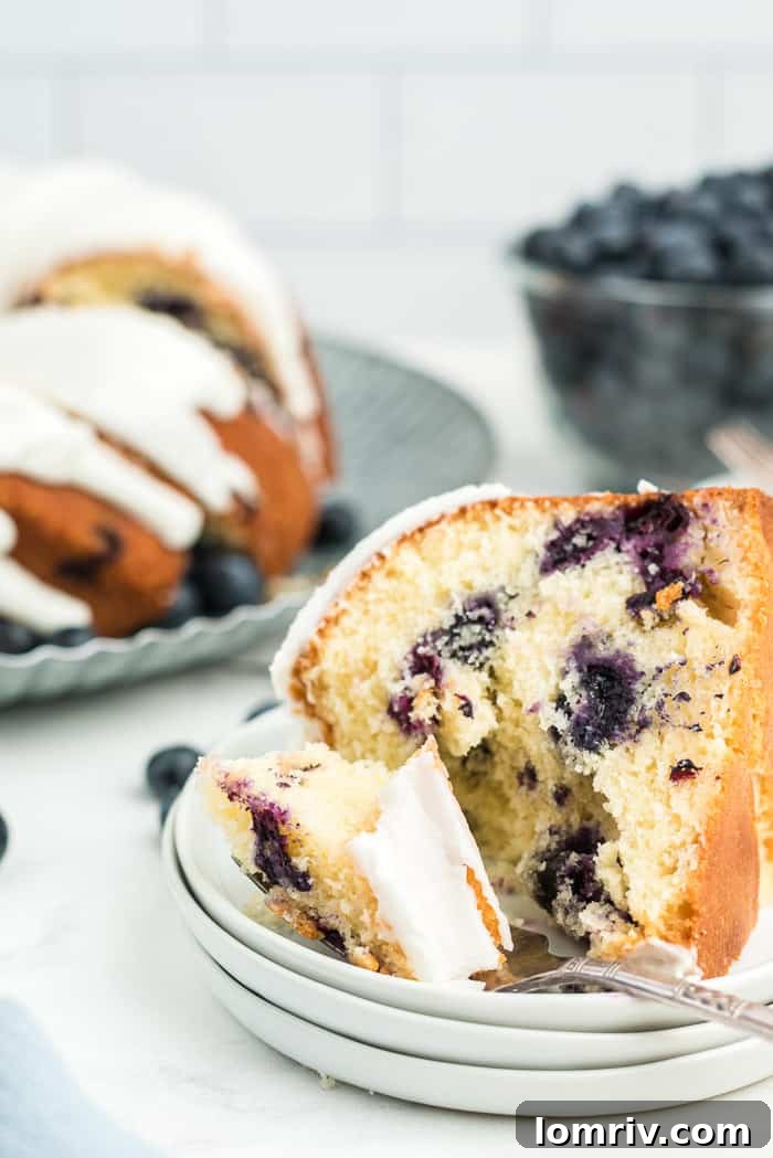 Blueberry Buttermilk Bundt Cake with Lemon Glaze