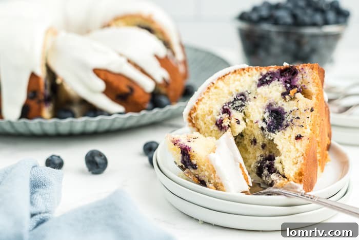 Blueberry Buttermilk Bundt Cake with Lemon Glaze
