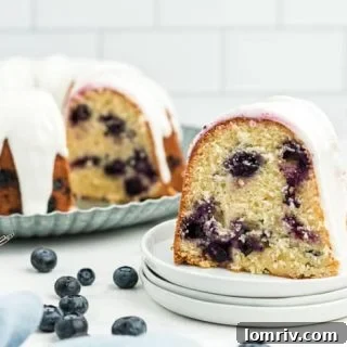 Blueberry Buttermilk Bundt Cake with Lemon Glaze