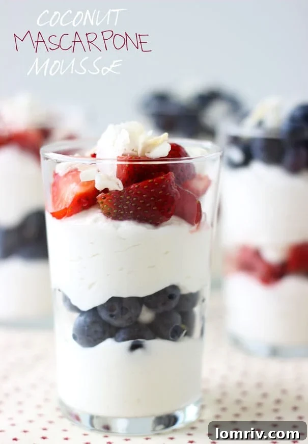 Light and creamy Coconut Mascarpone Mousse
