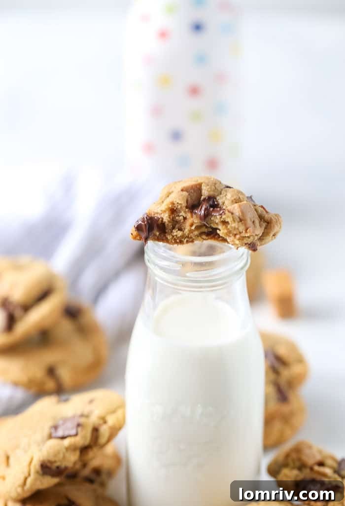 Irresistible Brown Butter Salted Caramel Chocolate Chip Cookies