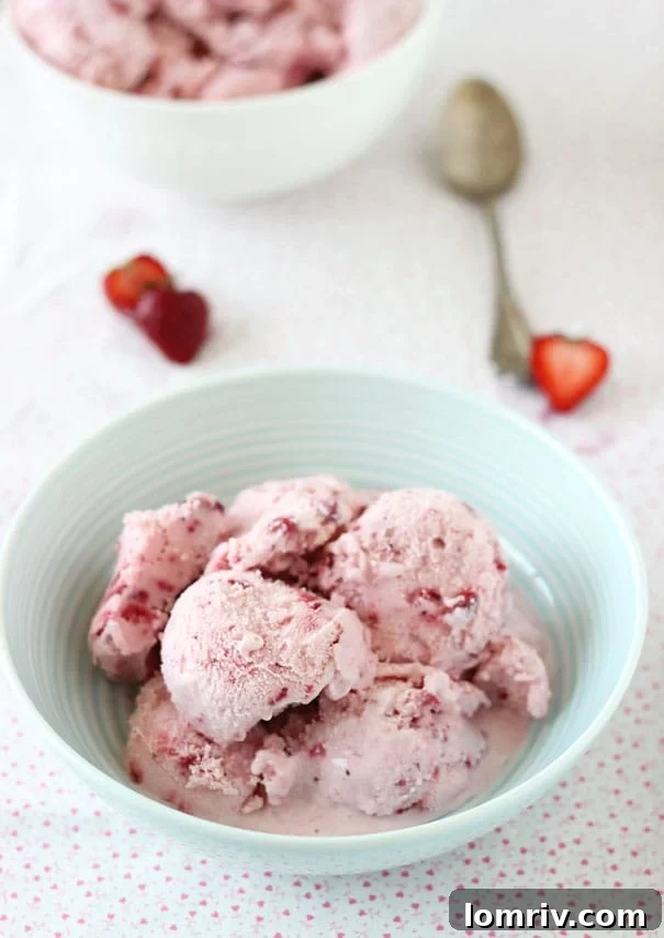 Strawberry Lavender Frozen Yogurt