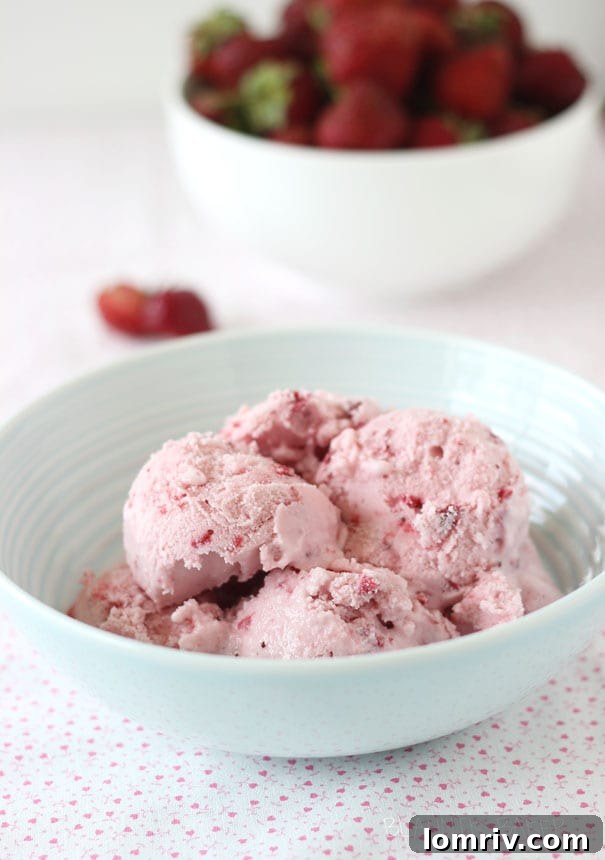 Strawberry Lavender Frozen Yogurt