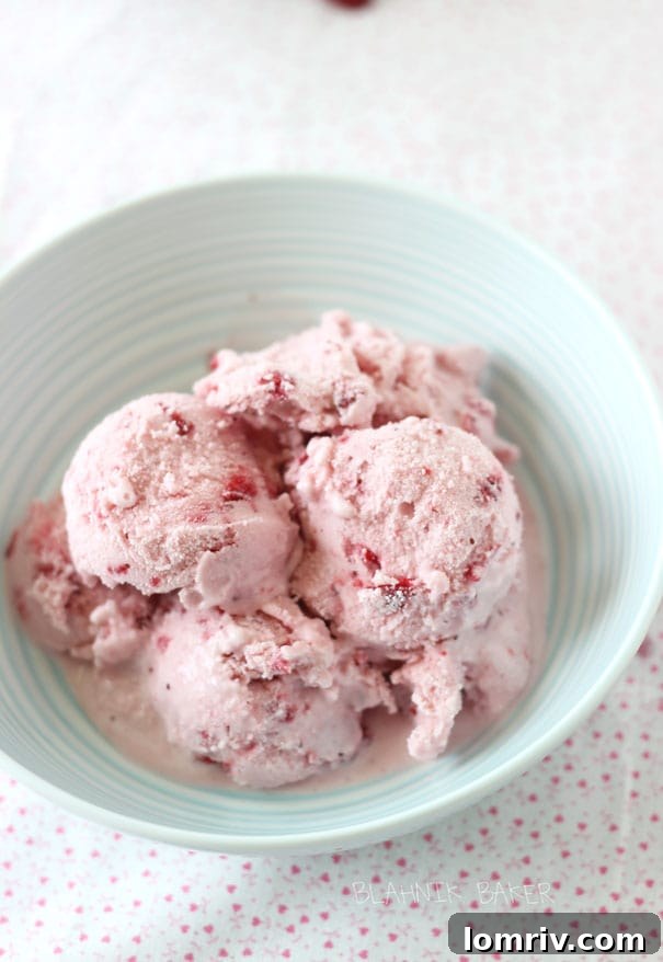 Strawberry Lavender Frozen Yogurt