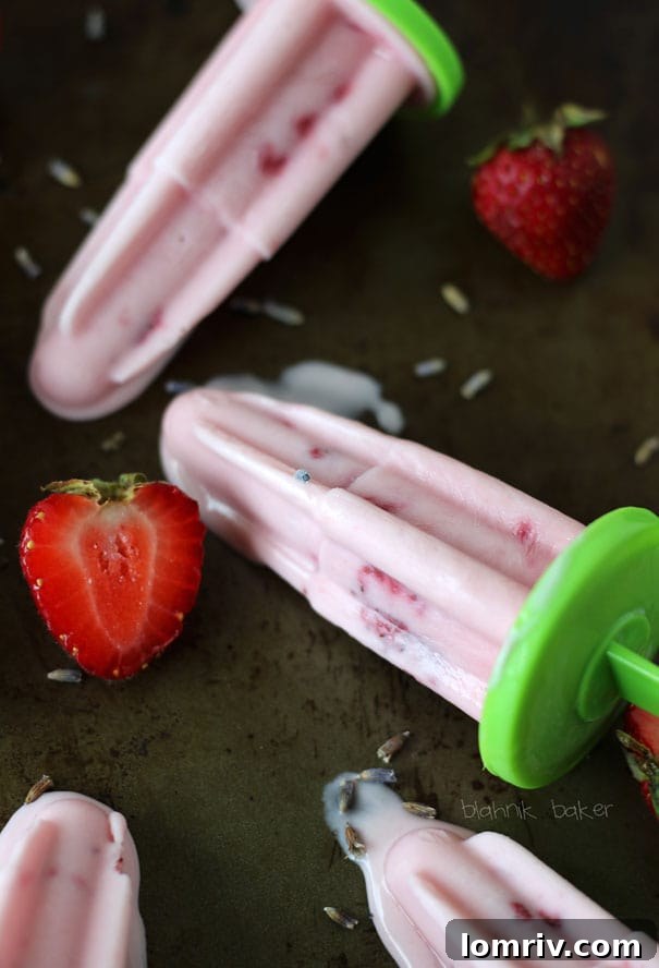 Strawberry Lavender Frozen Yogurt