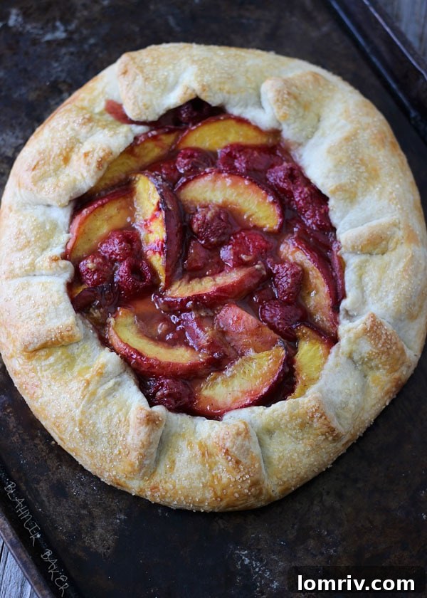 Rustic Peach and Raspberry Galette