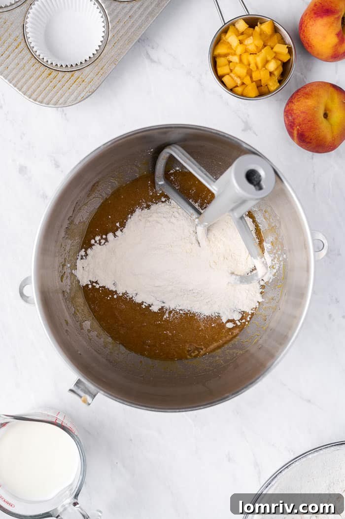 Adding dry ingredients and buttermilk alternately to the cupcake batter