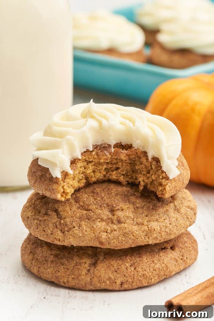 A stack of three snickerdoodles and one has a bite taken out of it.