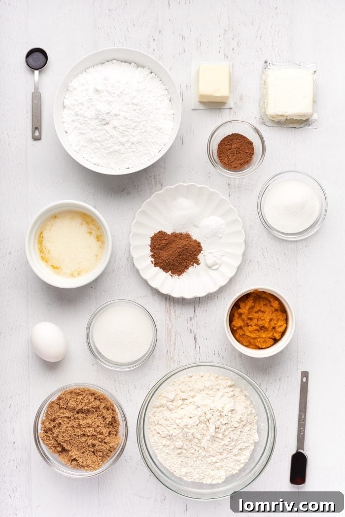 Ingredients for pumpkin snickerdoodles.