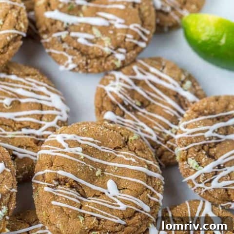 Spicy ginger cookies with a rum glaze and a hint of lime zest.