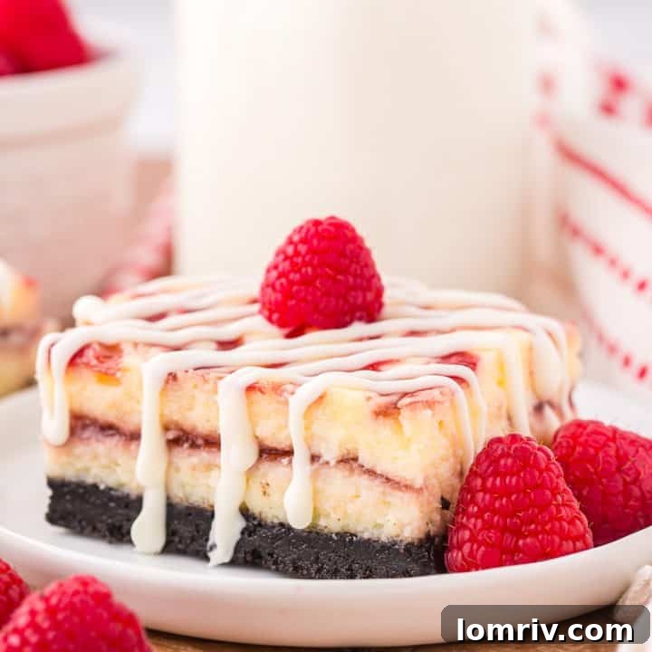 White Chocolate Raspberry Cheesecake Bars