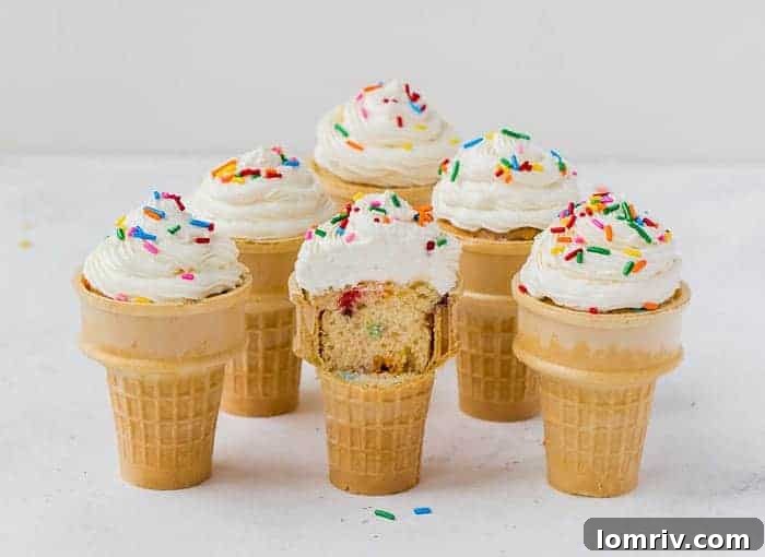 Funfetti Ice Cream Cone Cupcakes baking in oven, showing challenges