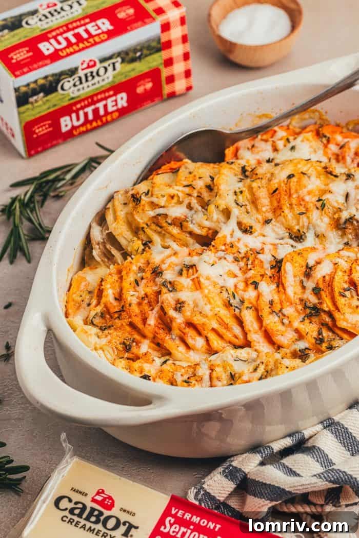 Another view of the prepared root vegetable gratin