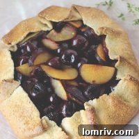 Cherry Plum Hazelnut Galette, a rustic gluten-free summer dessert.