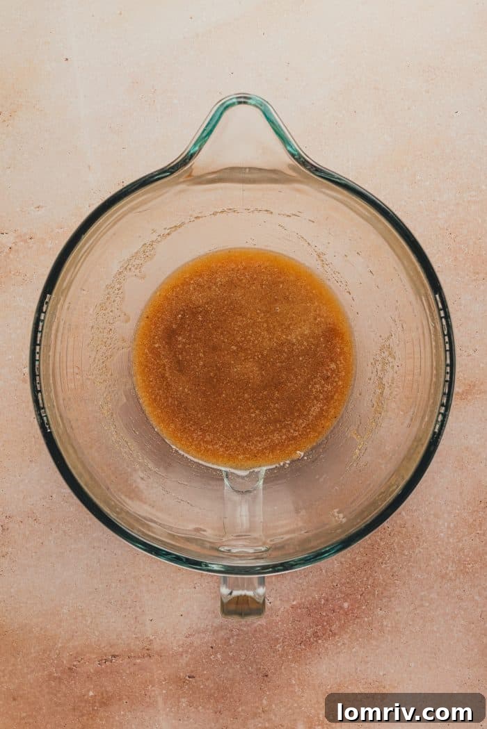Brown sugar added to the brown butter.