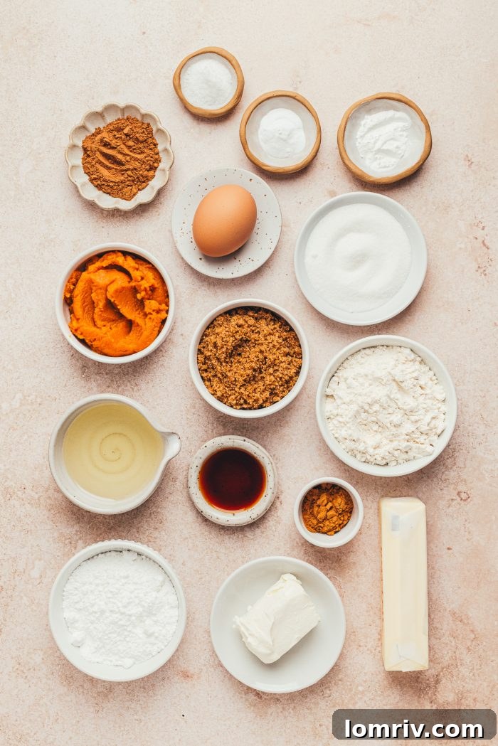 All the fresh ingredients laid out, ready for making delicious pumpkin whoopie pies.