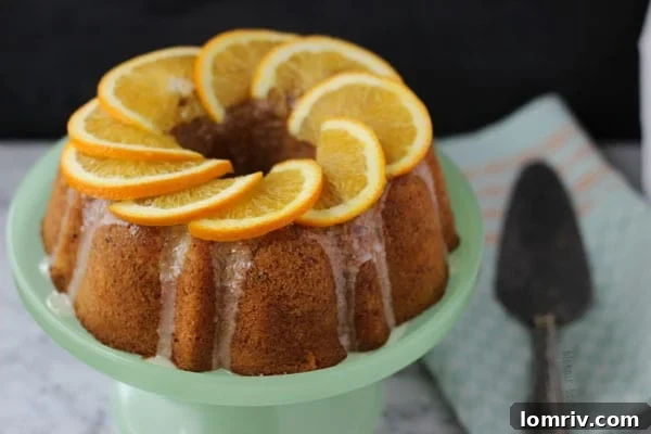 Closeup of Orange Hazelnut Bundt Cake Slice with Zest