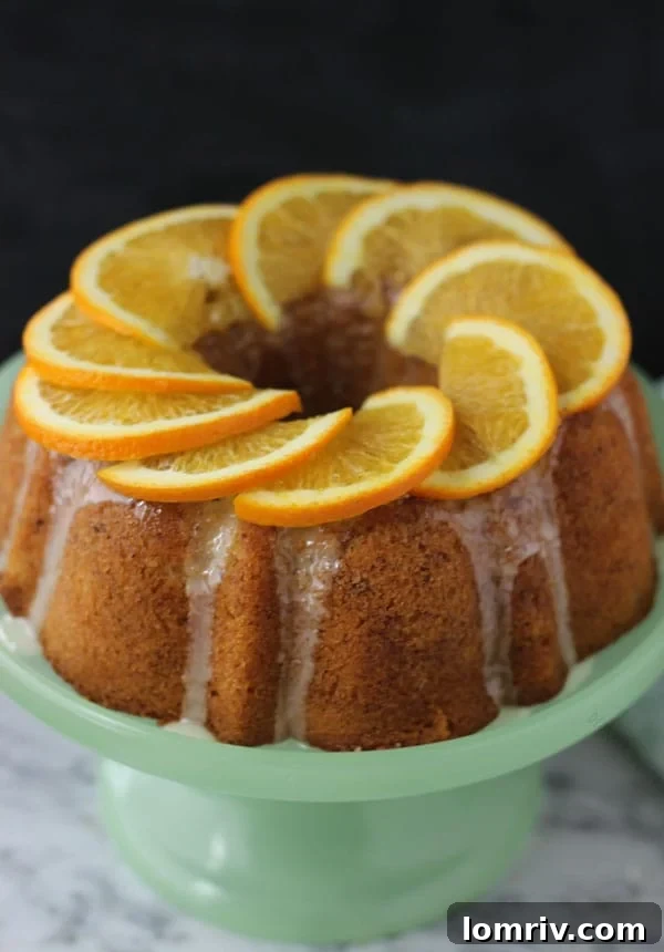 Bundt Cake with Orange Slices and Glaze