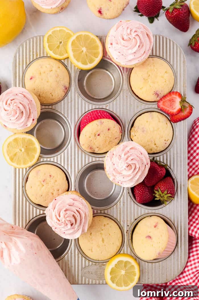 strawberry lemonade cupcakes