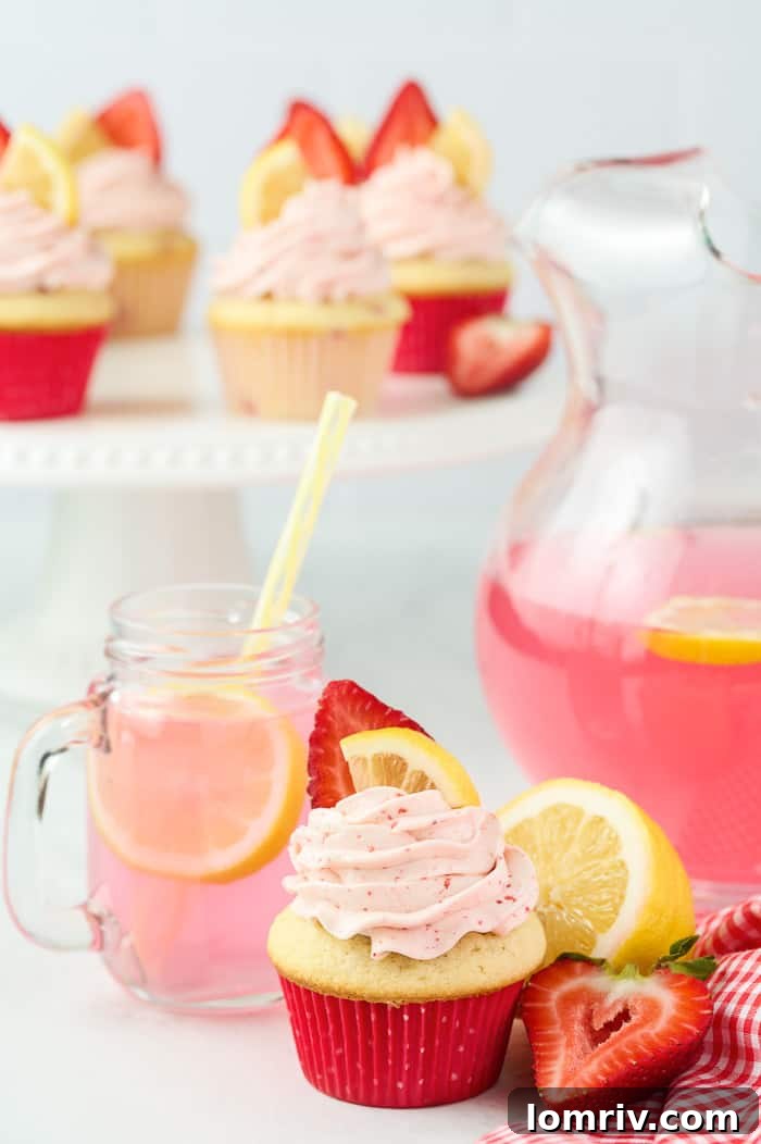 strawberry lemonade cupcakes