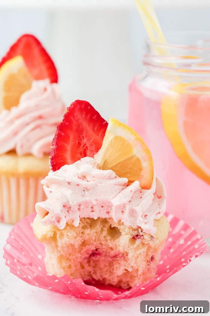 strawberry lemonade cupcakes