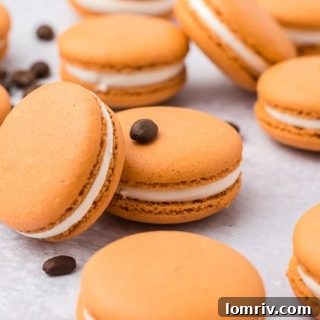 Pumpkin spice latte macarons