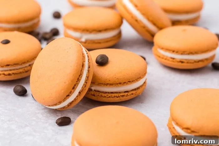Pumpkin spice latte macarons