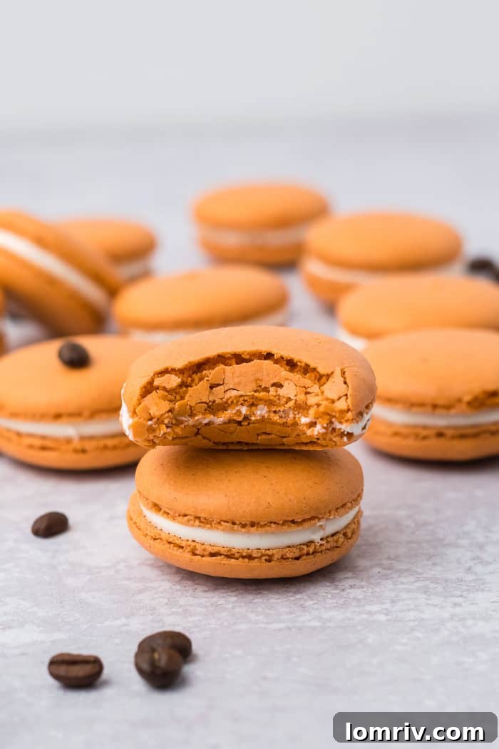 Pumpkin spice latte macarons