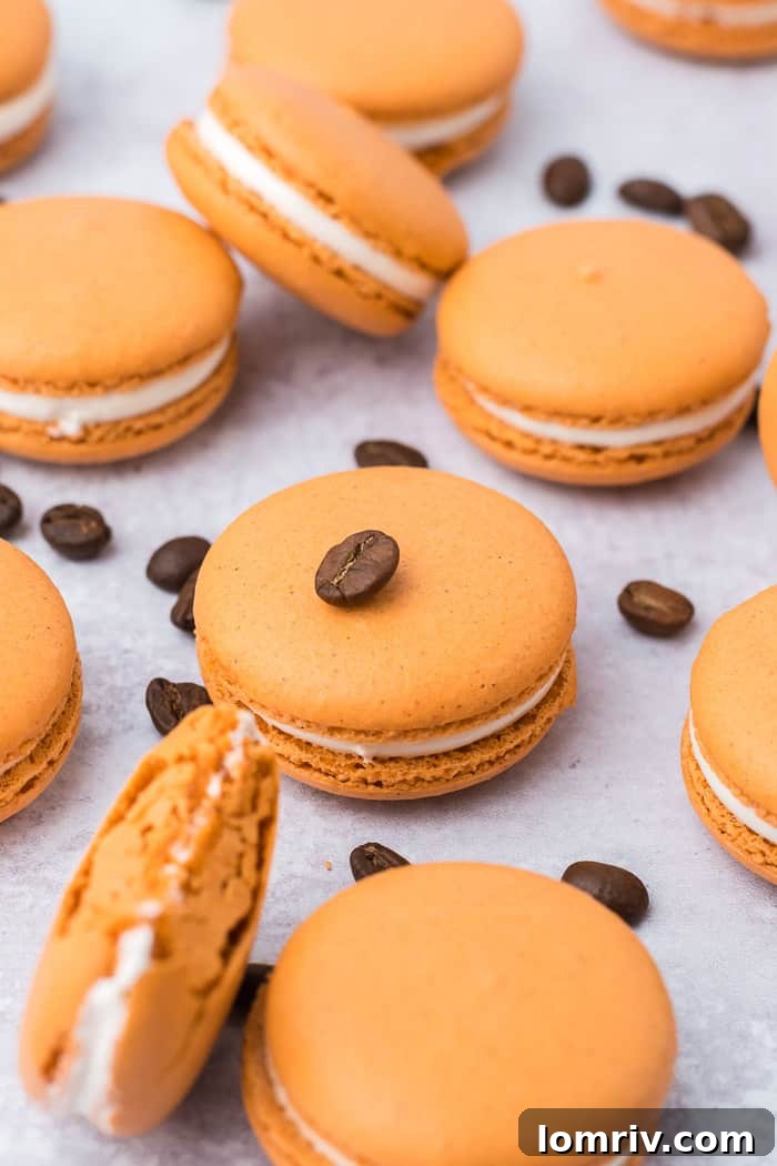 Pumpkin spice latte macarons